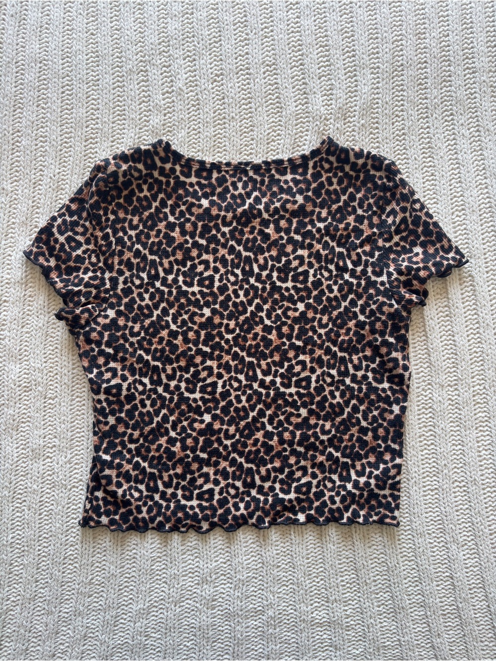 American Eagle Outfitters Leopard Print Crop Top - Brown/Black - Picture 3 of 6